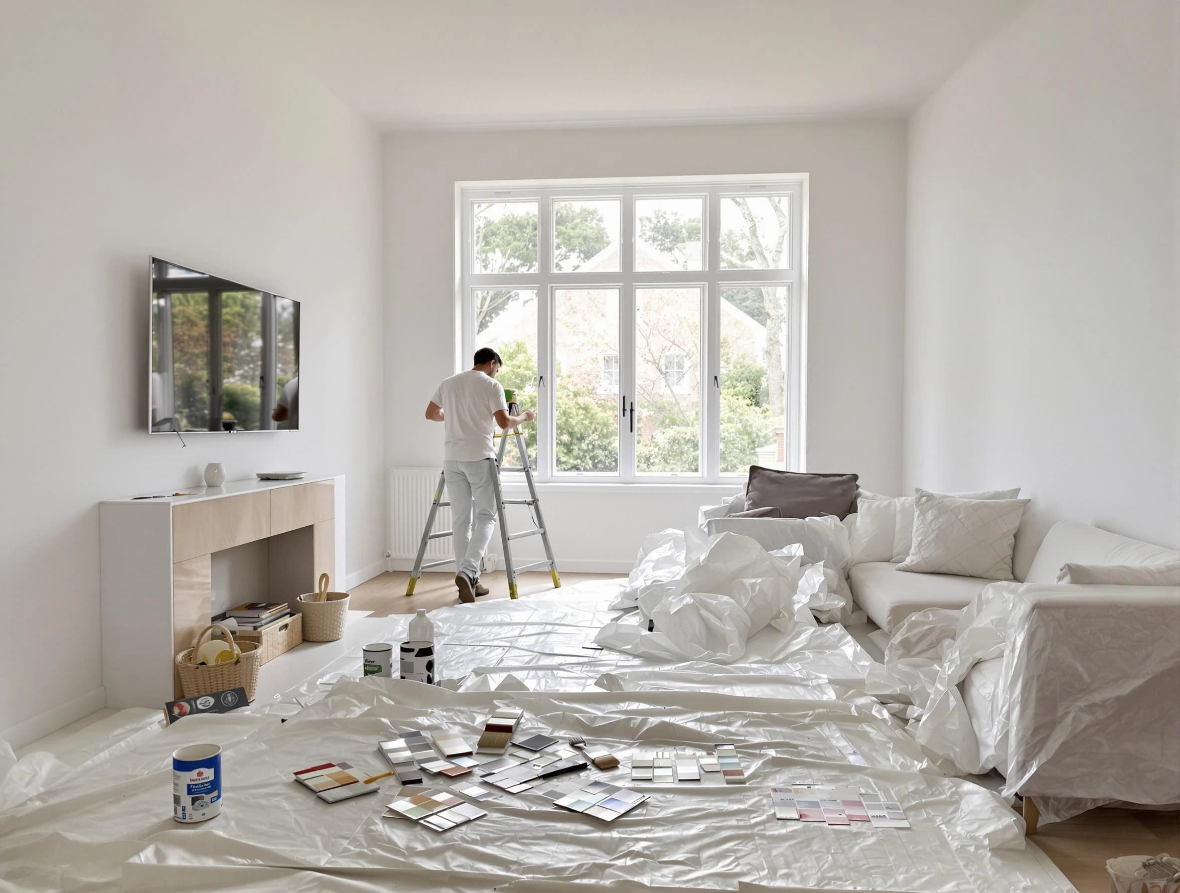 Akron House Painters professional applying interior paint in Akron, OH