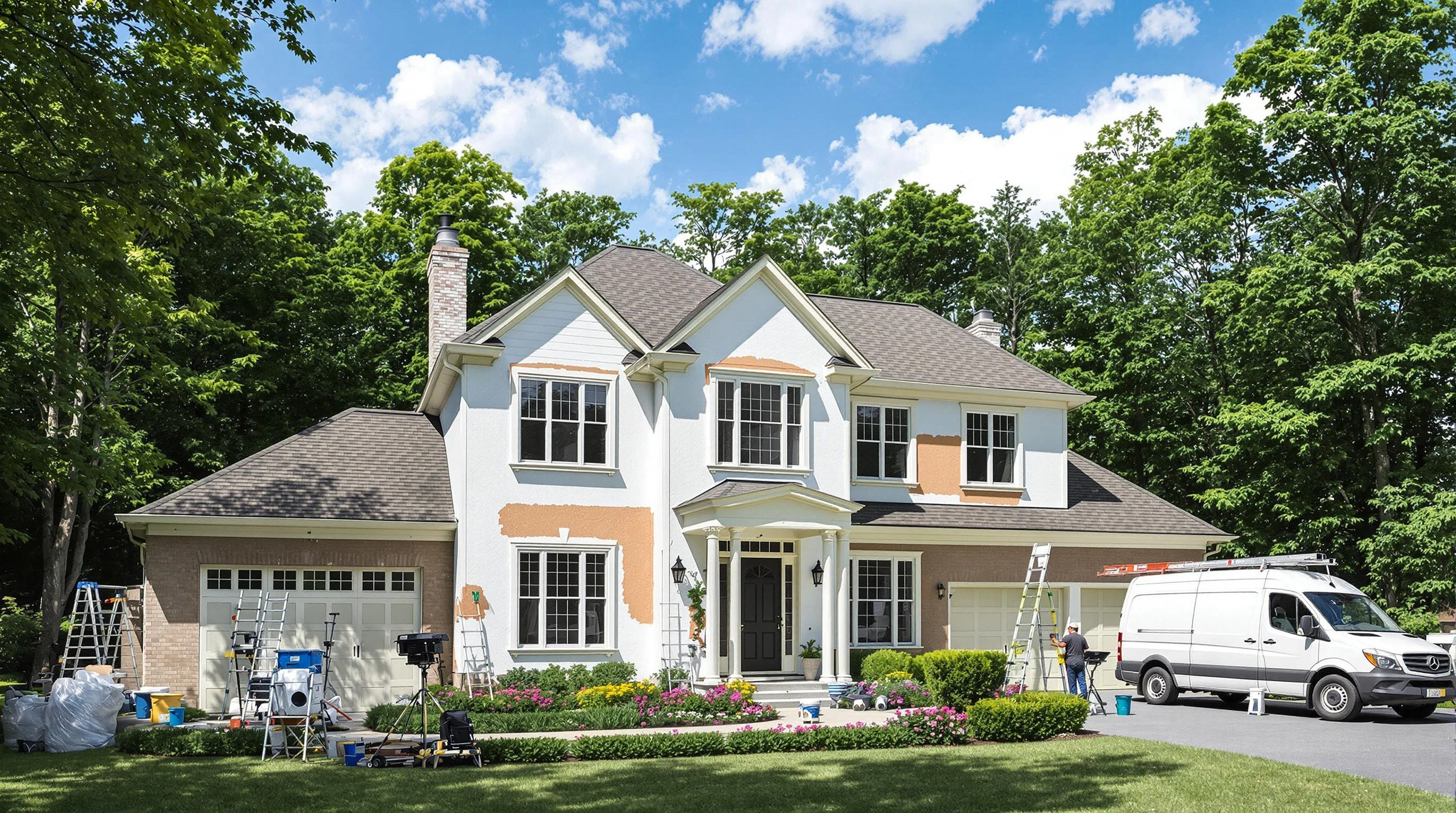 Akron House Painters painting crew working in Green, OH
